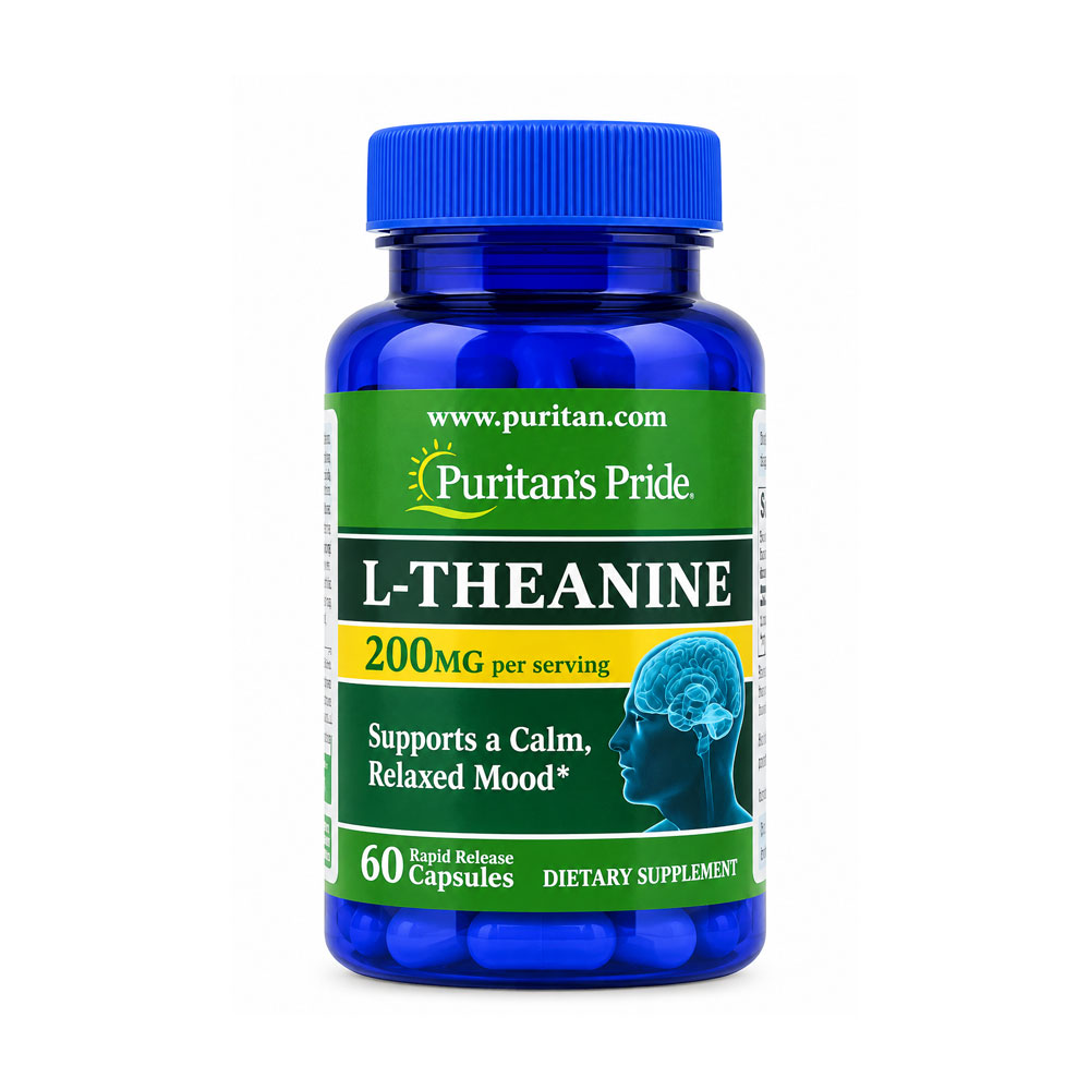 Viên uống bổ não, giảm stress Puritan’s Pride L-Theanine 200mg 60 Capsules