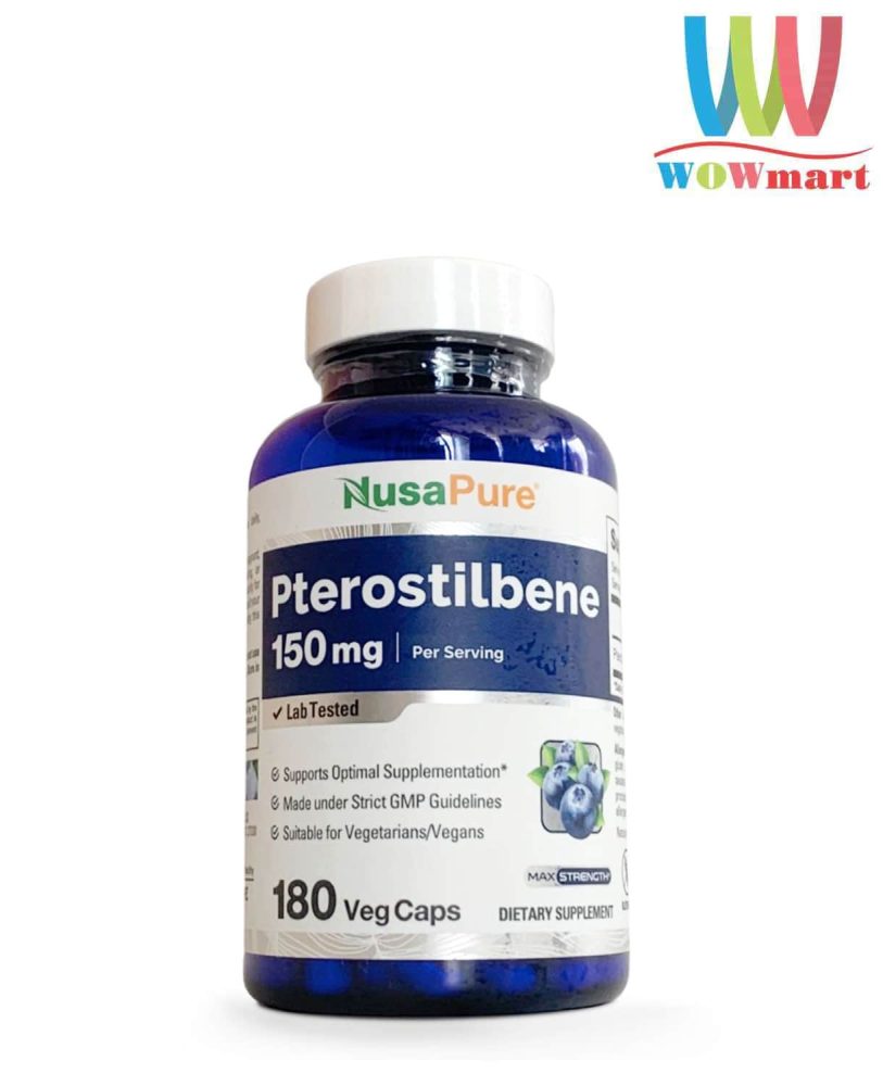 Viên uống chống lão hóa, kéo dài tuổi thọ NusaPure Pterostilbene 150mg ...