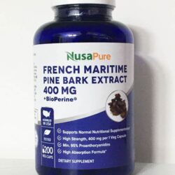 Viên uống chống oxy hóa từ vỏ thông biển NusaPure French Maritime Pine Bark Extract 400mg 200 Capsules 5 vien uong chong oxy hoa tu vo thong bien nusapure french maritime pine bark extract 300mg 200 capsules kna