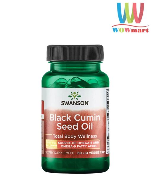 Viên uống dầu hạt thì là đen Swanson Black Cumin Seed Oil 500mg 60 Capsules