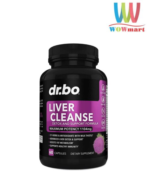 Viên uống hỗ trợ giải độc gan và túi mật Dr.Bo Liver Cleanse 1104mg 60 Capsules