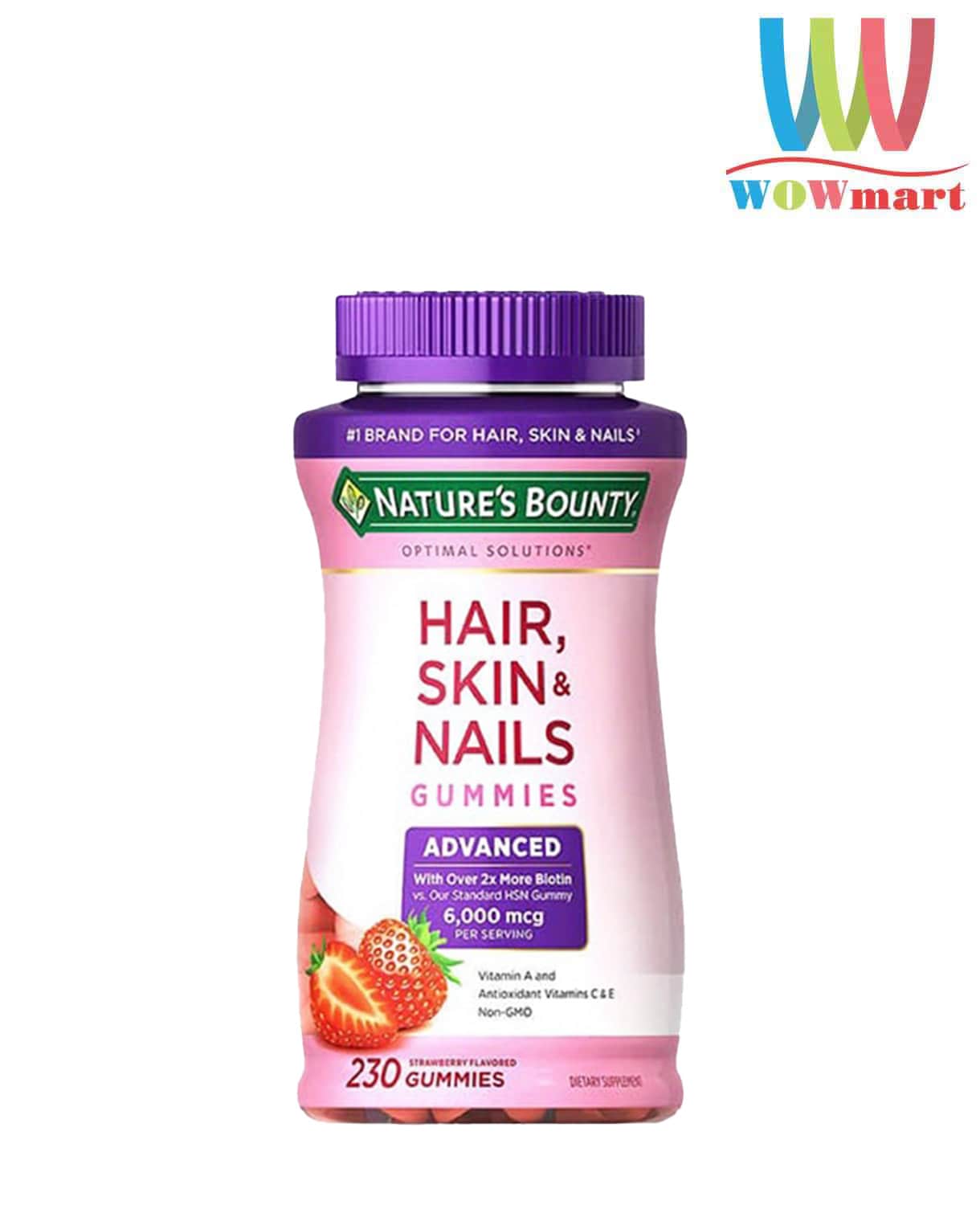 Kẹo dẻo làm đẹp da móng và tóc Nature's Bounty Advanced Hair Skin & Nails  Gummies 230 viên – Wowmart VN | 100% hàng ngoại nhập