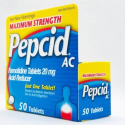 Viên uống giảm đầy hơi, ợ nóng Pepcid AC Maximum Strength Tablets 50 viên (Tách set) 8 vien uong giam day hoi o nong pepcid ac maximum strength tablets 50 vien tach set kd