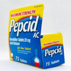Viên uống giảm đầy hơi, ợ nóng Pepcid AC Maximum Strength Tablets 75 viên (Tách set) 10 vien uong giam day hoi o nong pepcid ac maximum strength tablets 75 vien tach set kd