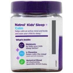 Kẹo dẻo giúp bé ngủ ngon, xoa dịu tâm trí Natrol Kids Sleep+ Calm Gummies 60 viên (Vị dâu) 12 keo deo giup be ngu ngon xoa diu tam tri natrol kids sleep calm gummies 60 vien vi dau kc