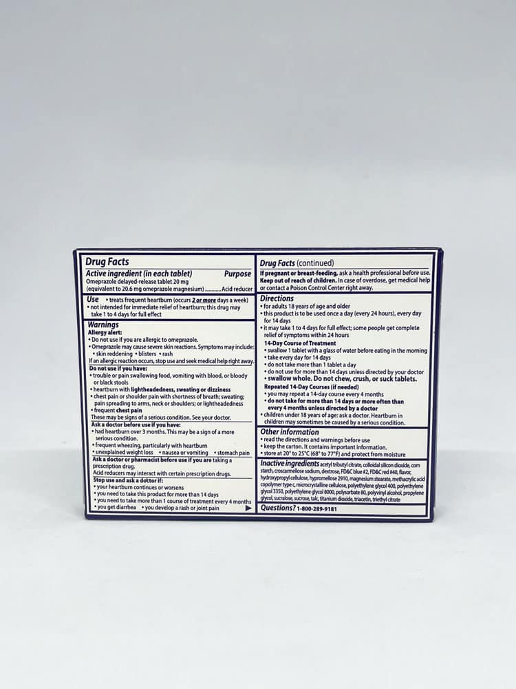 Liệu trình cắt cơn đau dạ dày Prilosec Frequent Heartburn and Acid Reducer 14 viên (Hương dâu) - Ảnh 3