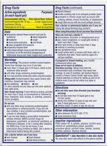 Viên uống giảm cảm cúm Mucinex Fast-Max Cold Flu 16 Liquid Gels 12 vien uong giam cam cum mucinex fast max cold flu 16 liquid gels kb