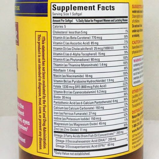 vitamin cho ba bau nature made prenatal multi dha 200mg 60 vien 280924 ki