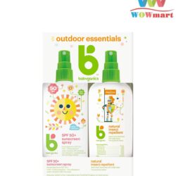 Set xịt chống nắng và chống côn trùng cho trẻ em Babyganics SPF50+ Sunscreen Spray & Natural Insect Repellent (177ml x2)