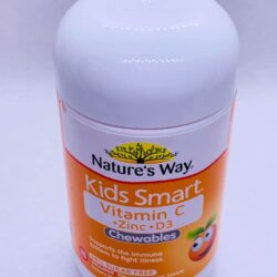 Viên nhai bổ sung Vitamin C, kẽm, D3 cho trẻ Nature’s Way Kids Smart Vitamin C +Zinc +D3 75 Chewable Tablets 8 vien nhai bo sung vitamin c kem d3 cho tre natures way kids smart vitamin c zinc d3 75 chewable tablets knb