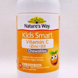 Viên nhai bổ sung Vitamin C, kẽm, D3 cho trẻ Nature’s Way Kids Smart Vitamin C +Zinc +D3 75 Chewable Tablets 7 vien nhai bo sung vitamin c kem d3 cho tre natures way kids smart vitamin c zinc d3 75 chewable tablets kne