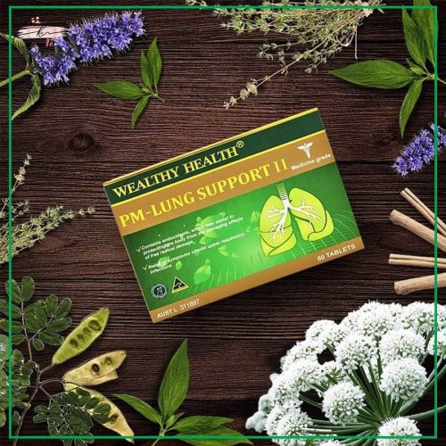 Viên uống bổ phổi Wealthy Health PM Lung Support II 60 Tablets 10 vien uong bo phoi wealthy health pm lung support ii 60 tablets ka