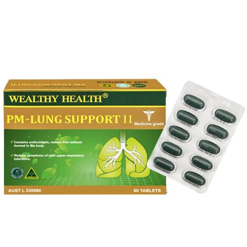 Viên uống bổ phổi Wealthy Health PM Lung Support II 60 Tablets 12 vien uong bo phoi wealthy health pm lung support ii 60 tablets kc