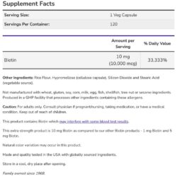 vien uong ho tro moc toc va chong rung toc now biotin 10mg 10000mcg 120 capsules kc