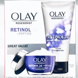 set kem duong va sua rua mat olay regenerist retinol 24 peptide night hydrating moisturizer 48g cleanser 150ml kra