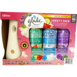 Set máy xịt thơm phòng tự động Glade chạy pin + 3 chai tinh dầu (Watermelon, Cotton, Lilac) 13 set may xit thom phong tu dong glade chay pin 3 chai tinh dau watermelon cotton lilac ko