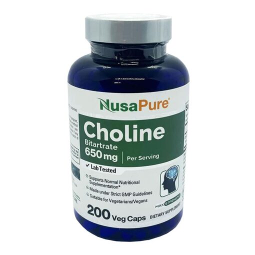 Viên uống bổ sung Choline NusaPure Choline Bitartrate 650mg 200 Capsules