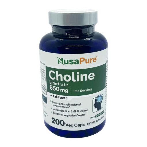 Viên uống bổ sung Choline NusaPure Choline Bitartrate 650mg 200 Capsules