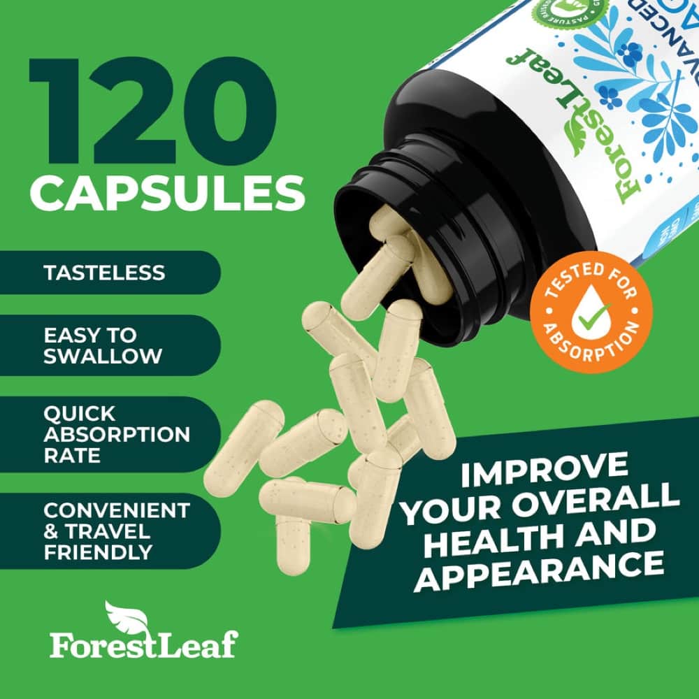 Viên uống bổ sung Collagen Forest Leaf Advanced Collagen 120 Capsules –  Wowmart VN | 100% hàng ngoại nhập