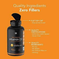 Viên uống bổ sung Vitamin D3 SR Vitamin D3 with Coconut Oil 250mcg (10000IU) 120 Softgels 13 vien uong bo sung vitamin d3 sr vitamin d3 with coconut oil 250mcg 10000iu 120 softgels kc