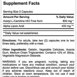 Viên uống Puritan’s Pride Acetyl L-Carnitine HCl 400mg with Alpha Lipoic Acid 200mg 60 Capsules 11 vien uong puritans pride acetyl l carnitine hcl 400mg with alpha lipoic acid 200mg 60 capsules kb