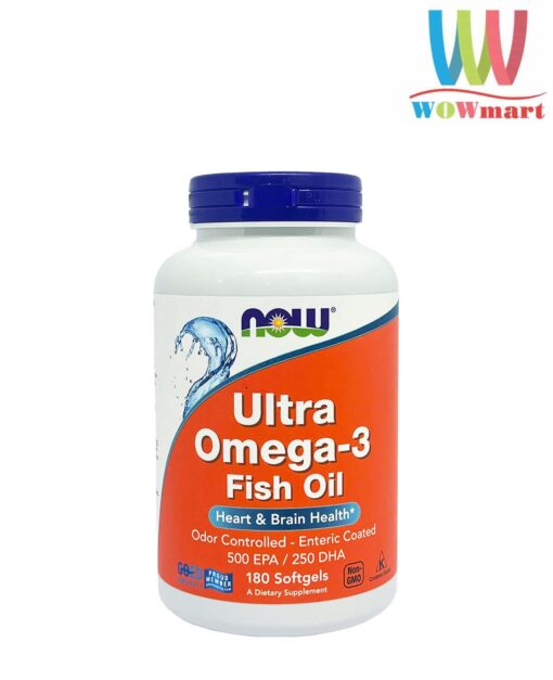 Dầu cá Omega-3 Now Ultra Omega-3 500 EPA/ 250 DHA 180 Softgels