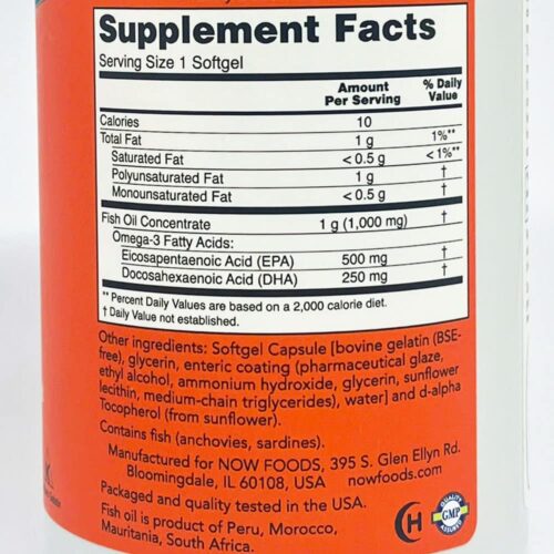 dau ca omega 3 now ultra omega 3 500 epa 250 dha 180 softgels 180525 kd