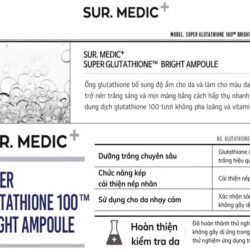 tinh chat duong trang sur medic super glutathione 100 bright ampoule 1g x10 ong ka