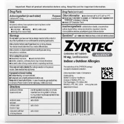 Viên chống dị ứng Zyrtec Antihistamine Allergy 10mg 30 Tablets 14 vien chong di ung zyrtec antihistamine allergy 10mg 30 tablets kc