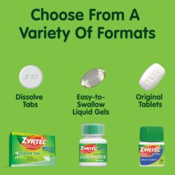 Viên chống dị ứng Zyrtec Antihistamine Allergy 10mg 60 Tablets 11 vien chong di ung zyrtec antihistamine allergy 10mg 30 tablets kh