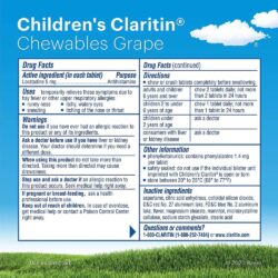 Viên nhai chống dị ứng cho bé Claritin Chewables 5 mg Non-Drowsy 24 Hour 60 viên (Grape) 12 vien nhai chong di ung cho be claritin chewables 5 mg non drowsy 24 hour 60 vien grape ke