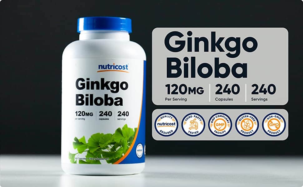 Viên uống bổ não Nutricost Ginkgo Biloba 120mg 240 Capsules – Wowmart VN |  100% hàng ngoại nhập