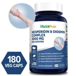 Viên uống bổ sung Hesperedin và Diosmin NusaPure Hesperidin & Diosmin Complex 1000mg 180 Capsules 5 vien uong bo sung hesperedin va diosmin nusapure hesperidin diosmin complex 1000mg 180 capsules ka