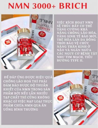Viên uống bổ sung NMN UniLab NMN 3000 +BRich 60 Capsules 21 vien uong bo sung nmn unilab nmn 3000 brich 60 capsules kg