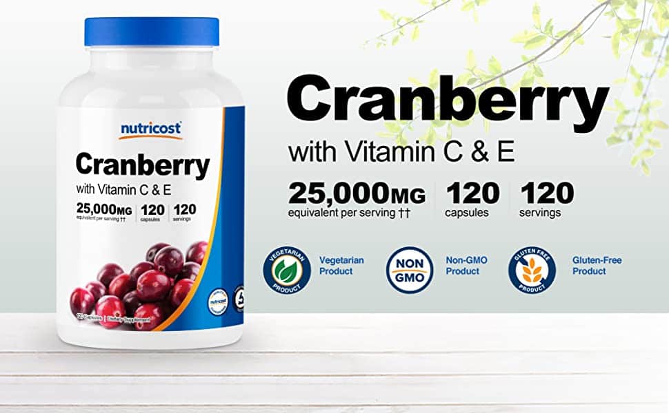vien uong chiet xuat nam viet quat nutricost cranberry 25 000mg with vitamin c e 120 capsules ka