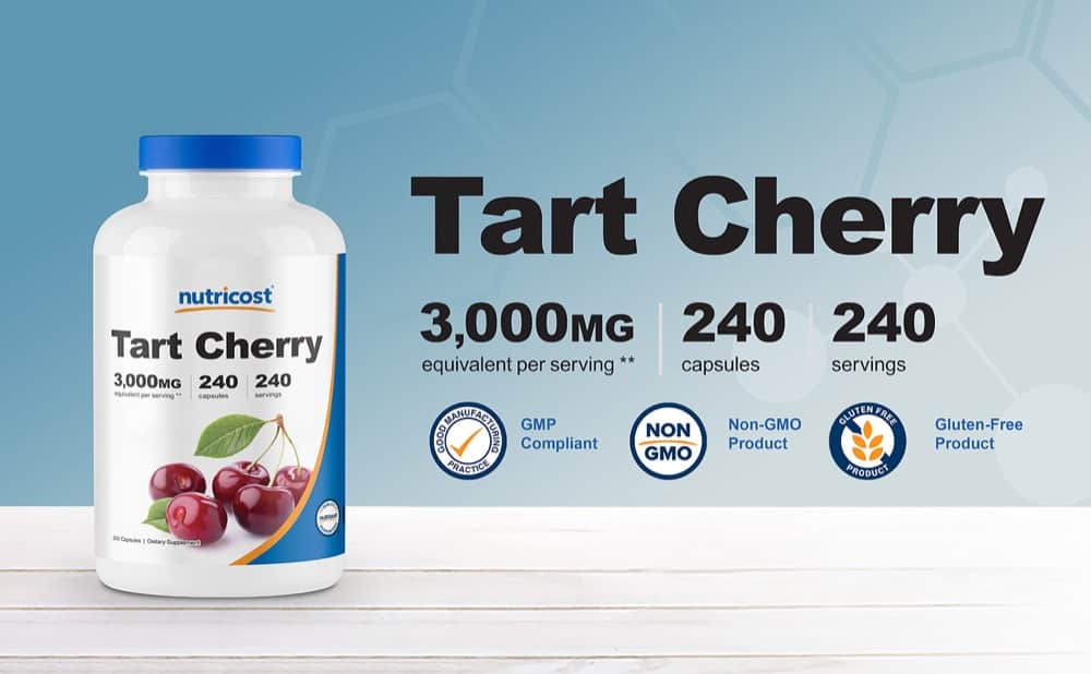 Viên uống chiết xuất quả anh đào Nutricost Tart Cherry 3000mg Equivalent  240 Capsules – Wowmart VN | 100% hàng ngoại nhập