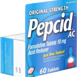 Viên uống giảm đầy hơi, ợ nóng Pepcid AC Original Strength 60 Tablets 11 vien uong giam day hoi o nong pepcid ac original strength 60 tablets kb