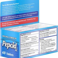 Viên uống giảm đầy hơi, ợ nóng Pepcid AC Original Strength 60 Tablets 12 vien uong giam day hoi o nong pepcid ac original strength 60 tablets kc