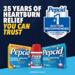 Viên uống giảm đầy hơi, ợ nóng Pepcid AC Original Strength 90 Tablets 22 vien uong giam day hoi o nong pepcid ac original strength 90 tablets kg