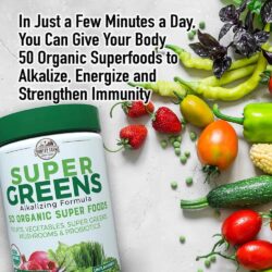 Bột thực phẩm xanh hữu cơ Country Farms Super Greens Powder 300g Unflavored 12 bot thuc pham xanh huu co country farms super greens powder 300g unflavored kf