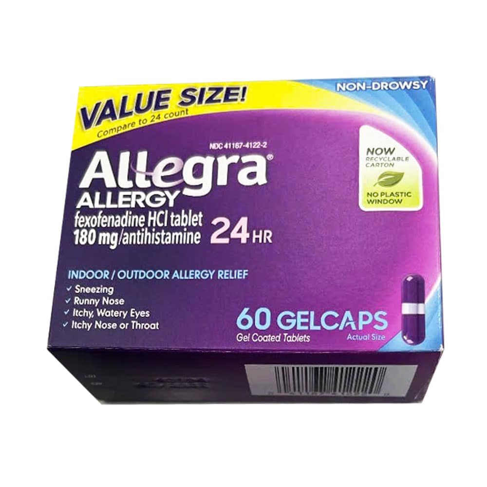 Viên chống dị ứng Allegra Allergy 24hr 60 GelCaps 1 Viên chống dị ứng Allegra Allergy 24hr 60 GelCaps