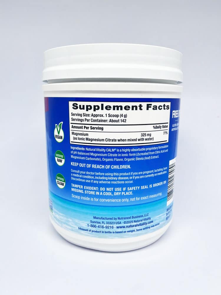 Bột bổ sung Magie Natural Vitality Calm Magnesium Citrate Powder Raspberry Lemon 567g - Ảnh 3