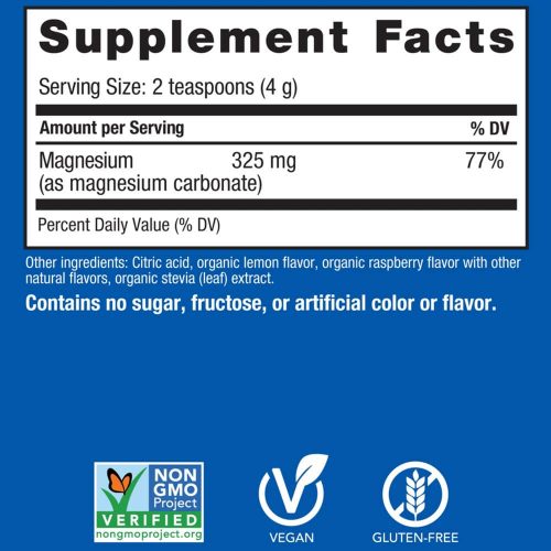 bot bo sung magie natural vitality calm magnesium citrate powder raspberry lemon 567g kc