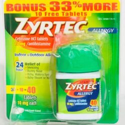 Viên chống dị ứng Zyrtec Antihistamine Allergy 10mg 40 Tablets 4 vien chong di ung zyrtec antihistamine allergy 10mg 40 tablets ka