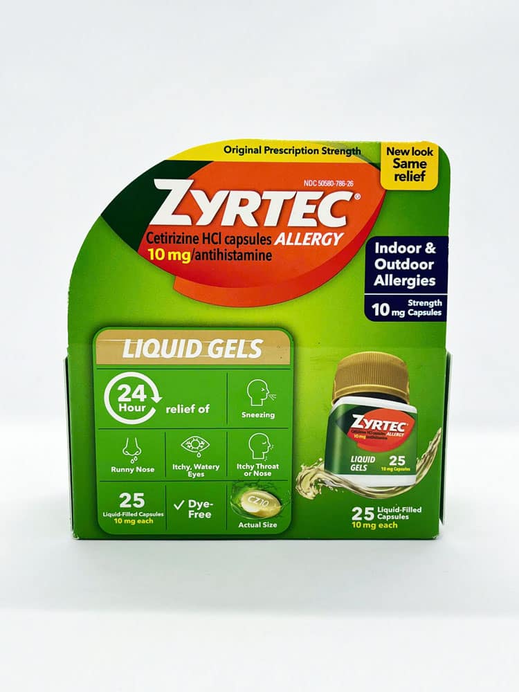 Viên uống chống dị ứng Zyrtec 10mg Cetirizine HCl 25 Liquid Gels 3 Viên uống chống dị ứng Zyrtec 10mg Cetirizine HCl 25 Liquid Gels - Ảnh 3