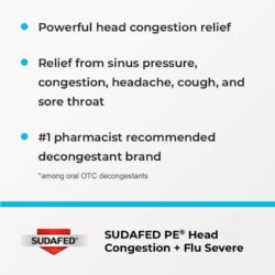 Viên uống thông mũi Sudafed PE Head Congestion + Flu Severe Non-Drowsy 24 Tablets 10 vien uong thong mui sudafed pe head congestion flu severe non drowsy 24 tablets ke