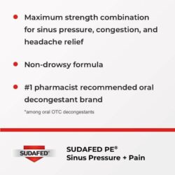 Viên uống thông mũi Sudafed PE Sinus Pressure + Pain Non-Drowsy 24 Tablets 16 vien uong thong mui sudafed pe sinus pressure pain non drowsy 24 tablets ka