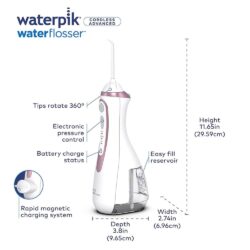 Máy tăm nước cầm tay Waterpik Cordless Advanced Water Flosser (White Pink) 22 may tam nuoc cam tay waterpik cordless advanced water flosser white pink km