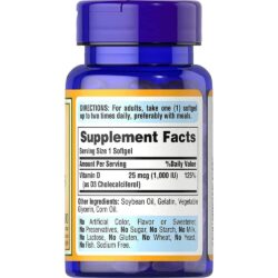 Viên uống bổ sung Vitamin D3 Puritan’s Pride Vitamin D3 25mcg (1000 IU) 100 Softgels 6 vien uong bo sung vitamin d3 puritans pride vitamin d3 25mcg 1000 iu 100 softgels ka