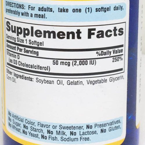Viên uống bổ sung Vitamin D3 Puritan’s Pride Vitamin D3 50mcg (2000 IU) 100 Softgels 20 vien uong bo sung vitamin d3 puritans pride vitamin d3 50mcg 2000 iu 100 softgels 250724 kh